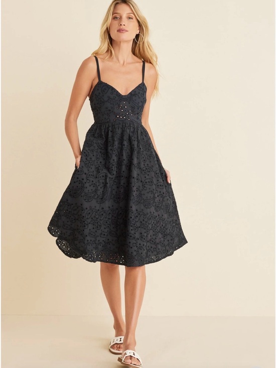 VENUS Dresses & Skirts - Black Eyelet Spaghetti Strap Sundress Size 6